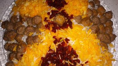 طرز تهیه پلو زرشک با کوفته قلقلی سریع و بسیار لذید