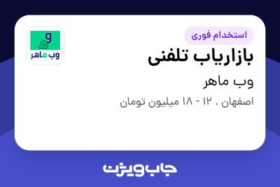 استخدام بازاریاب تلفنی - خانم در وب ماهر