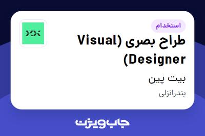 استخدام طراح بصری (Visual Designer) در بیت پین