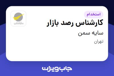 استخدام کارشناس رصد بازار در سایه سمن