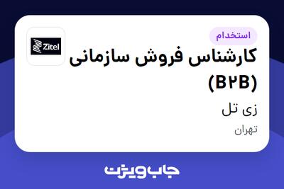 استخدام کارشناس فروش سازمانی (B2B) - آقا در زی  تل