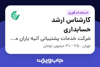 استخدام کارشناس ارشد حسابداری در شرکت خدمات پشتیبانی آتیه یاران مهر ایرانیان