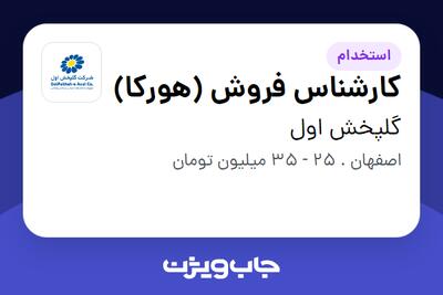 استخدام کارشناس فروش (هورکا) در گلپخش اول