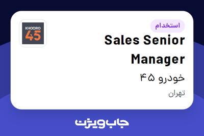 استخدام Sales Senior Manager در خودرو 45