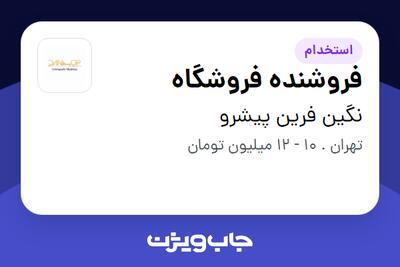 استخدام فروشنده فروشگاه در نگین فرین پیشرو