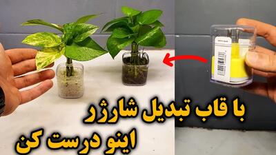 با قاب تبدیل شارژر اینو درست کن / خلاقیت هنری با قاب شارژر برای گل های آپارتمانی !