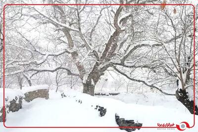 بارش سنگین برف در روستای کروکان استان مرکزی