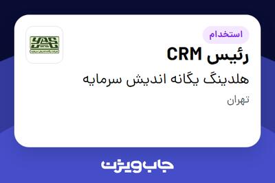 استخدام رئیس CRM در هلدینگ یگانه اندیش سرمایه