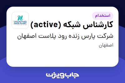 استخدام کارشناس شبکه (active) - آقا در شرکت پارس زنده رود پلاست اصفهان