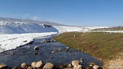 فیلم وضعیت رودخانه روستای صیادیان سرمست پس از ذوب برف‌ها