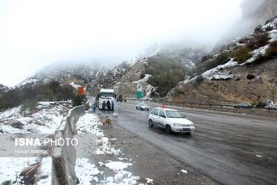 بارش برف و باران در جاده‌های ۹ استان