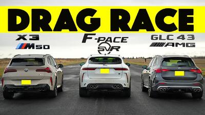 درگ جگوار F-Pace SVR با مرسدس GLC43 و بی‌ام‌و X3 M50، قدرت یا تکنولوژی؟ | مجله پدال