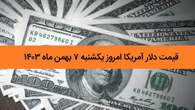 جدیدترین قیمت دلار آمریکا امروز یکشنبه ۷ بهمن ماه ۱۴۰۳ اعلام شد