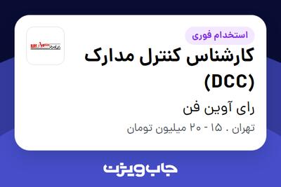 استخدام کارشناس کنترل مدارک (DCC) در رای آوین فن