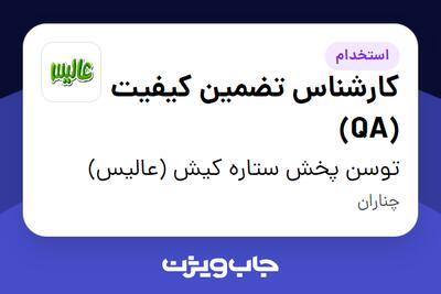 استخدام کارشناس تضمین کیفیت (QA) - آقا در توسن پخش ستاره کیش (عالیس)