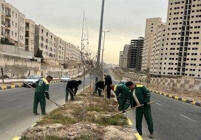 آغاز کاشت گل‌های بهاری و پاکسازی فضای سبز در مهستان