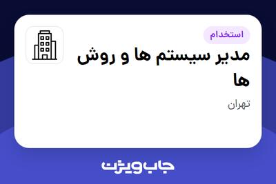 استخدام مدیر سیستم ها و روش ها در سازمانی فعال در حوزه کالاهای الکتریکی و لوازم خانگی