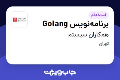 استخدام برنامه‌نویس Golang در همکاران سیستم