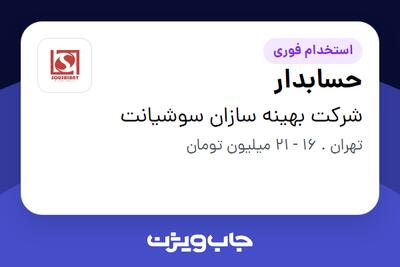 استخدام حسابدار - خانم در شرکت بهینه سازان سوشیانت