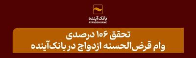 تحقق 106 درصدی وام قرض‌الحسنه ازدواج در بانک‌آینده