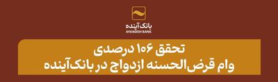 تحقق 106 درصدی وام قرض‌الحسنه ازدواج در بانک‌آینده