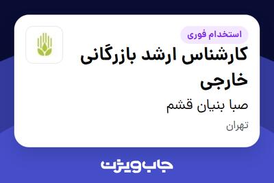 استخدام کارشناس ارشد بازرگانی خارجی - خانم در صبا بنیان قشم