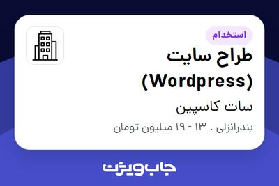 استخدام طراح سایت (Wordpress) در سات کاسپین