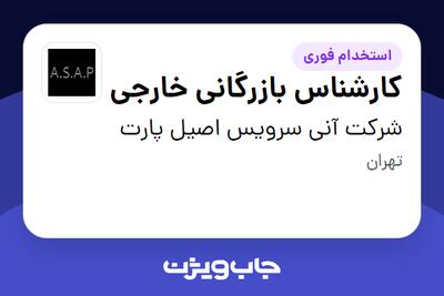 استخدام کارشناس بازرگانی خارجی در شرکت آنی سرویس اصیل پارت