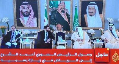 استقبال بن‌سلمان از جولانی در ریاض | تصاویر