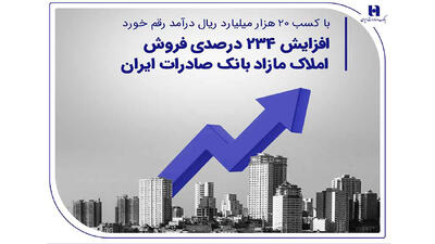 افزایش 234 درصدی فروش املاک مازاد بانک صادرات ایران