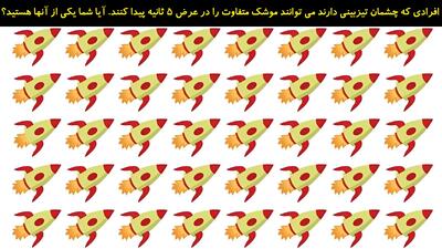 افرادی که چشمان تیزبینی دارند می توانند موشک متفاوت را در عرض 5 ثانیه پیدا کنند. آیا شما یکی از آنها هستید؟