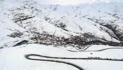 بارش ۸۰ سانتی برف در گردنه حیران + ویدئو