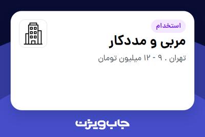 استخدام مربی و مددکار - خانم در سازمانی فعال در حوزه خیریه / موسسات غیرانتفاعی / سازمانهای مردم نهاد