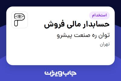 استخدام حسابدار مالی فروش - خانم در توان ره صنعت پیشرو