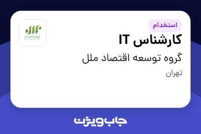 استخدام کارشناس IT - آقا در گروه توسعه اقتصاد ملل