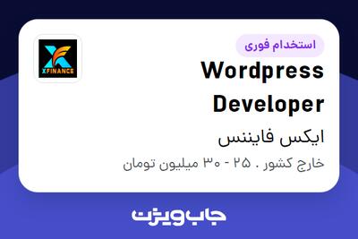 استخدام Wordpress Developer در ایکس فایننس