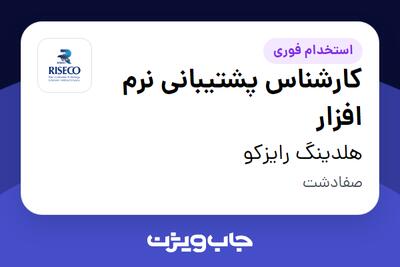 استخدام کارشناس پشتیبانی نرم افزار در هلدینگ رایزکو