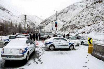 بسته شدن جاده کرج به چالوس درپی بارش برف و کولاک