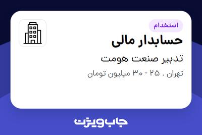 استخدام حسابدار مالی - آقا در تدبیر صنعت هومت