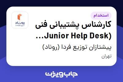 استخدام کارشناس پشتیبانی فنی (Junior Help Desk Specialist) در پیشتازان توزیع فردا (روناد)