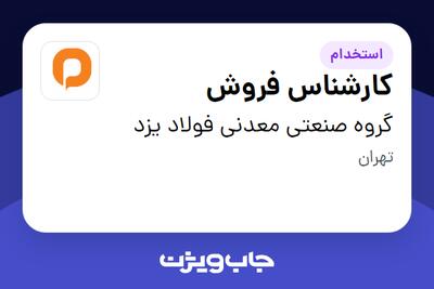 استخدام کارشناس فروش در گروه صنعتی معدنی فولاد یزد