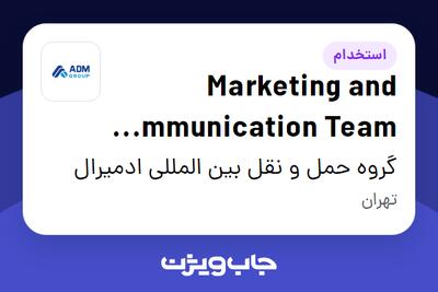 استخدام Marketing and Communication Team Leader در گروه حمل و نقل بین المللی ادمیرال