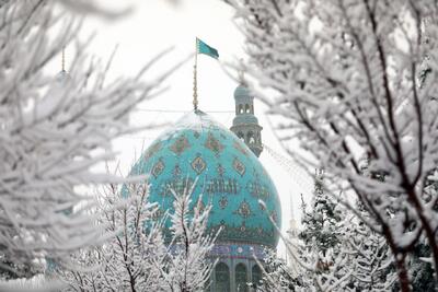 تصاویر: هوای برفی مسجد جمکران در آستانه نیمه شعبان