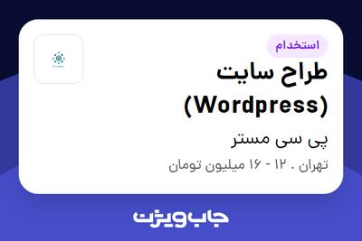 استخدام طراح سایت (Wordpress) در پی سی مستر