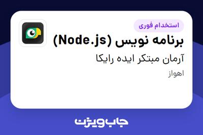 استخدام برنامه نویس (Node.js) - آقا در آرمان مبتکر ایده رایکا