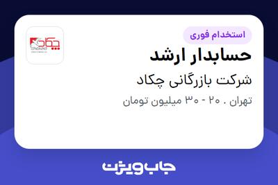 استخدام حسابدار ارشد - خانم در شرکت بازرگانی چکاد