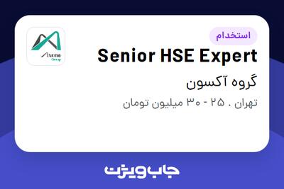 استخدام Senior HSE Expert در گروه آکسون