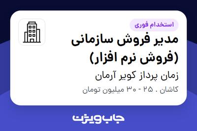 استخدام مدیر فروش سازمانی (فروش نرم افزار) در زمان پرداز کویر آرمان