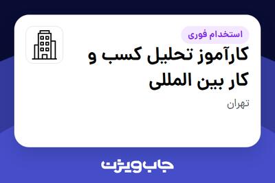 استخدام کارآموز تحلیل کسب و کار بین المللی در سازمانی فعال در حوزه تجارت / بازرگانی