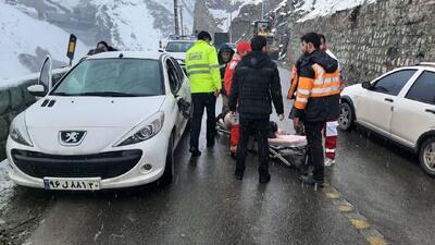 ریزش سنگ در جاده کرج ـ چالوس  یک کشته برجای گذاشت